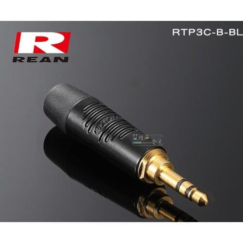 1Pcs Swiss NEUTRIK REAN black shell gold-plated RTP3C-B-BL small three-core 3.5mm headphone plug DIY fever audio accessories