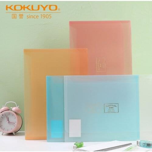 4pcs Japan KOKUYO WSG-KUCW311 A4 Double Pocket Light Color Thin Section Information Book Test Paper Bag File Bag