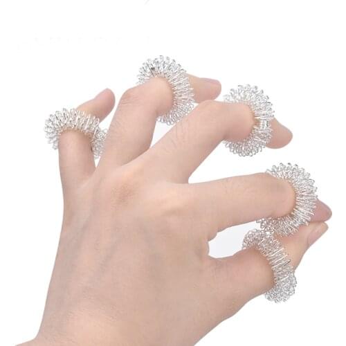 5pcs Finger Acupuncture Massage Rings Hand Acupoint Massager Pain Relief Stress Relief Help Sleep Health Care Tools