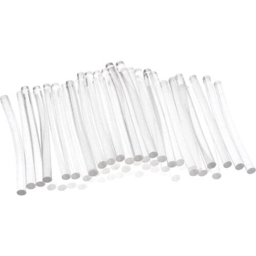 50 PCS Transparent Hot Melt Glue Sticks, Small Size in 100 mm x 7 mm (Appox. 3.9 inches x 0.27 inches)