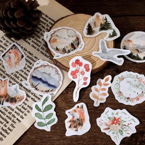 56boxes Kawaii Animal plant fox Stickers Scrapbooking Stationery School Supplies Diary Journaling Stationery free shipping