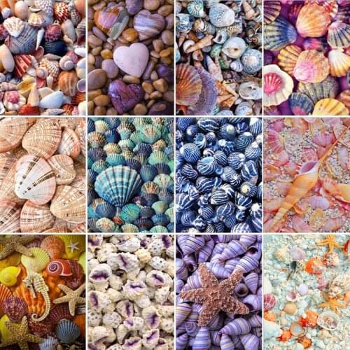 5D DIY full-drill embroidered starfish shell diamond embroidery round diamond mosaic diamond painting