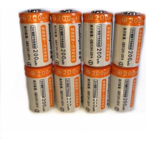 8pcs/lot High quality 3V 200mAh CR2 rechargeable battery 3V rechargeable lithium battery camera battery