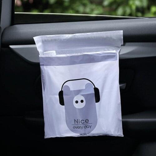 Car trash bag sticky hanging disposable trash bag cute cleaning car storage car trash storage can bag trash can bag