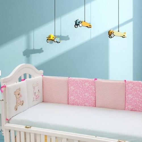 Baby Bed Bumper For Newborns Baby Room Decoration Thick Soft Crib Protector For Kids Cot Cushion With Cotton Cover Detachable