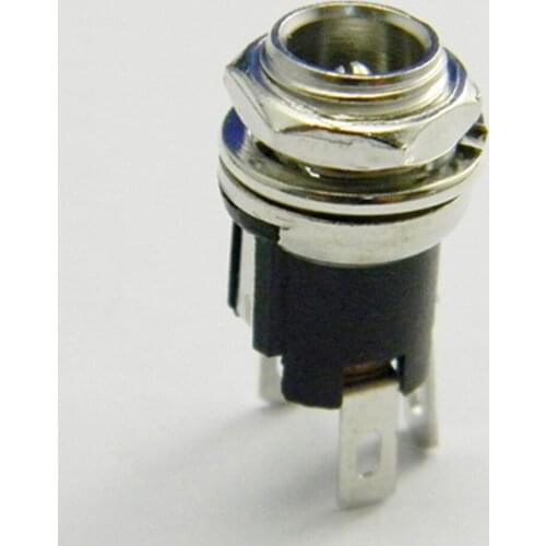 5Pcs DC Power Supply Female 5.5mm X 2.1mm Panel Mount Female DC Power Supply Adapter Metal Jack Sockets Connector