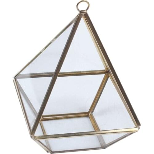 Diamond Shape Box Organizer Geometry Glass Cosmetic Storage Box Jewelry Collection Box Decoration Gift