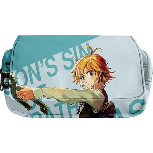 The Seven Deadly Sins 3D Merch School large clutch bag, suitable for girls, boys, teenagers, cute double Kawaii bag