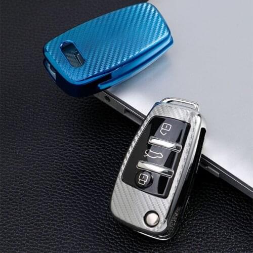 TPU Car Remote Key Case Cover for Audi C6 R8 A1 A3 Q3 A4 A5 Q5 A6 S6 A7 B6 B7 B8 8P 8V 8L TT RS Chain Protective Shell