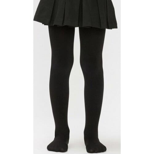 Female Child Black Pretty Extra Cotton Pantyhose