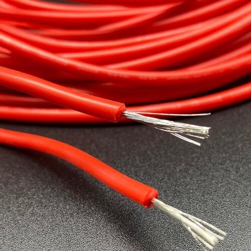 DC 25KV High Voltage Silicone Cable 13awg 15awg 17AWG 20AWG Electronic Wire Flexible High Temperature Tin Plating 2m/lot