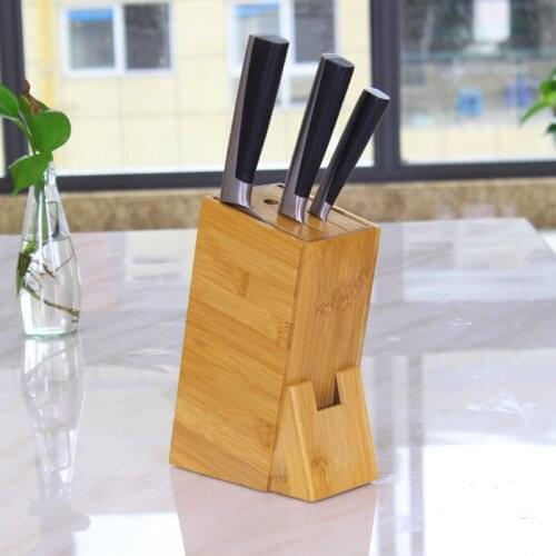 Wood Kitchen Knife Holder Bamboo Scissors Chopsticks Gadget Storage Shelf Rack Knife Block Stand Organizer Accessories MJ