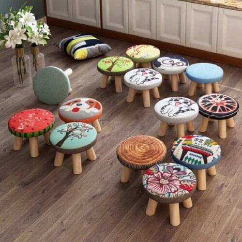 Taburete Madera Kids Chair Solid Wood Shoe Stool Door Wear Square Child Living Room Cloth Art Small Sofa Sillas De Estudiante