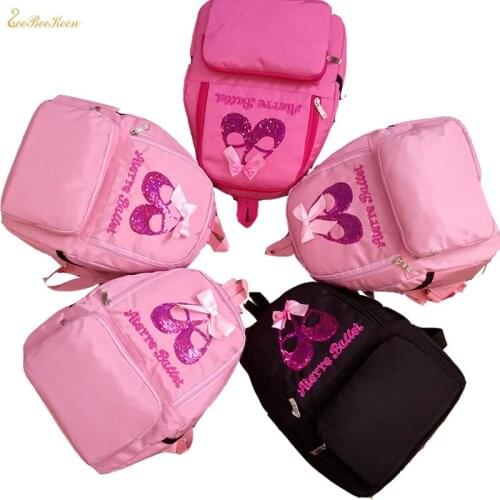 Girls Ballet Dance Bags Ballet Bag Embrory Sequins shoe Ballerina Children Dance Bag Kids Backpacks Handbag Pink Bag For Dancing