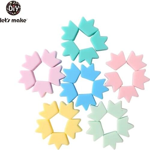 Lets make 20pcs Silicone Mini Crown DIY Pacifier Chain Clips For Baby Nursing Chewing Food Grade Silicone Beads Baby Teethers