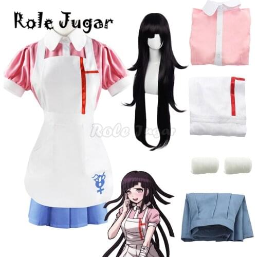 Mikan Tsumiki Cosplay Anime Danganronpa Dangan Ronpa 2 Cosplay Costume Halloween Women Outfit Shirt Skirt Apron Bandage Set