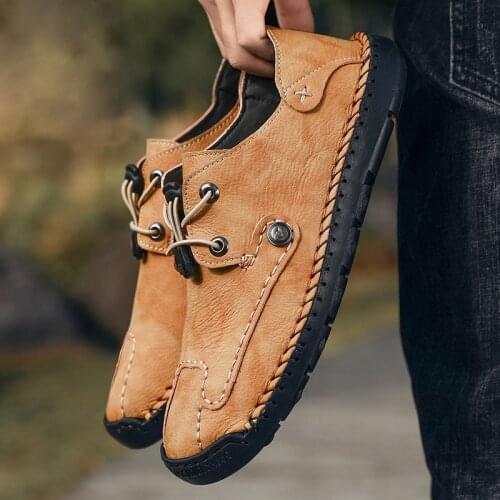 Handmade Soft Leather Shoes Men Casual Quality Loafers For Man Flats Driving Shoes Leisure Plus Size 39-48 Zapatos De Hombre