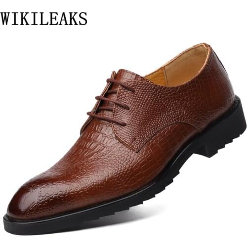 Oxford Shoes For Men Crocodile Shoes Elegant Shoes For Men Sapato Social Masculino Chaussures Hommes En Cuir Luxe Обувь Мужская