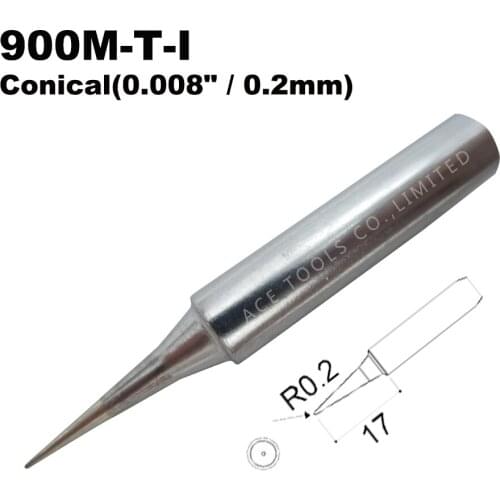 Soldering Tip 900M-T-I Conical 0.2mm for Hakko 936 907 Milwaukee M12SI-0 Radio Shack 64-053 Yihua 936 X-Tronics 3020 Iron Bit