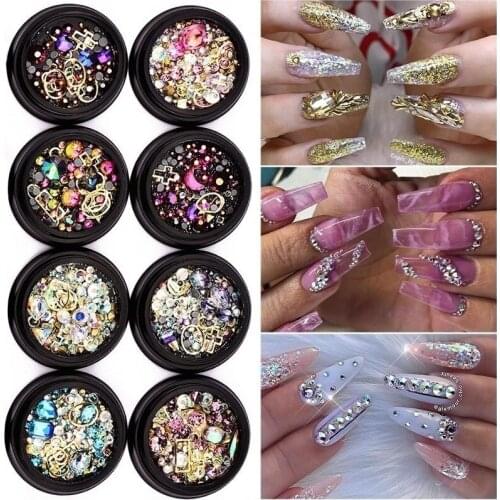 New 3D Nail Art Rhinestone Metal Rivet Beads Mixed Size Nail Art Decoration Accessories Nail Art Decoration DIY Tips
