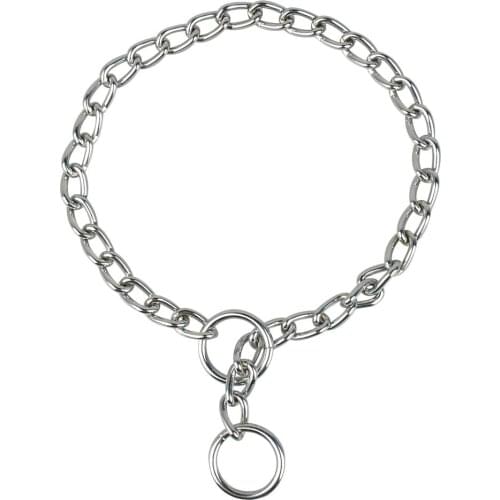 New Brand Chrome Stainless Steel P Chock Metal Chain Pet Dog Training Collars