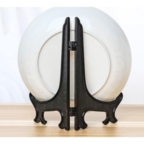 Dish Plate Collection Rack Artwork Display Stand Storage Organizer Folding Bowl Plate Holder
