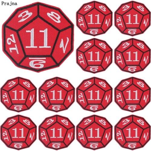 Prajna 10 PCS Number Patch Iron On Read Embroidered Patches For Clothing Sticker Round Patches On Clothes Allpique Stickers