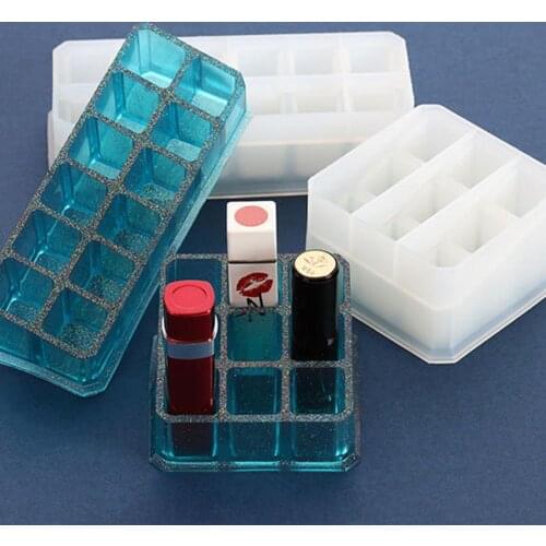 Crystal Epoxy Mould DIY Handmade Storage Box Super Light Mirror 9/12 Square Storage Box Silicone Mould DIY Making Resin Mold