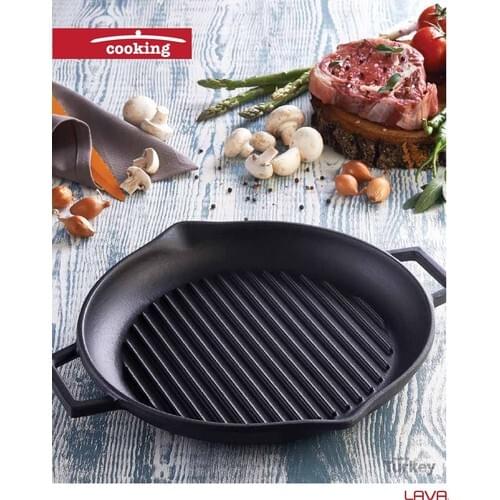 Grid Casting Pan 30 cm High Quality Low Price Delicious Meat Fish Chicken Baking Enamel Plated Frınlanmış