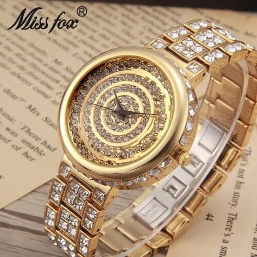Luxury Brand Gold Diamond Watches Womens Fashion Stainless Steel Watches Bling Ladies Wrist Watch For Women Reloj Mujer Clock