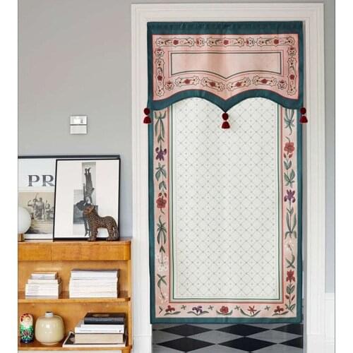 Pink Door Curtain Cloth Linen Household Kitchen Bedroom Decoration Partition Curtain Bathroom Shade