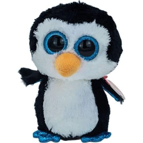 Ty Beanie Big Blue Eyes Peas Plush Stuffed Animal Black White Penguin Collection Toy Doll Child Birthday Christmas Gift 15CM