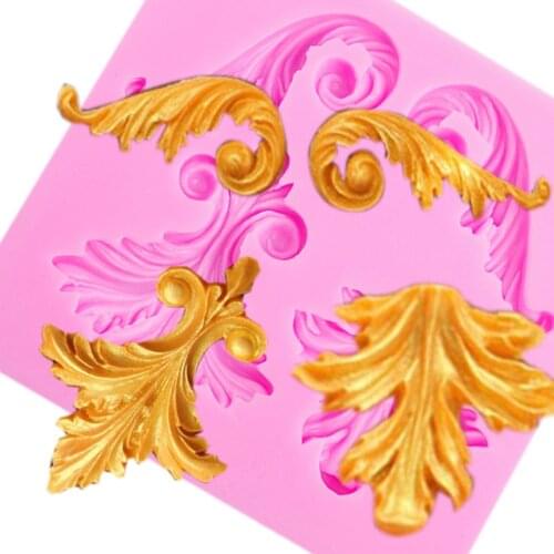 Lace pattern Leaves vines fondant cake silicone molds decoration tool for chocolate andy pastry baking cooking tools F0736