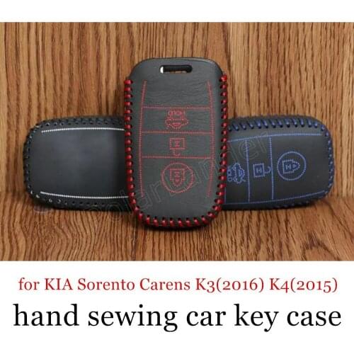 Only Red car key case Hand sewing cover DIY leather for KIA Sorento/Carens/K3(2016)/K4(2015)/K5(2016)/KX514(2016)/Shuma(2014)