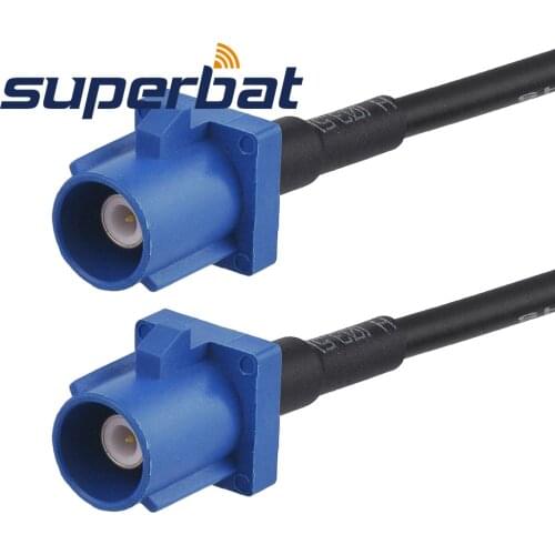 Superbat Fakra Male Plug "C" Straight to Fakra Plug "C" Straight Pigtail Cable RG174 15cm