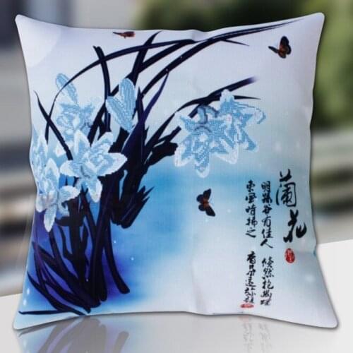 Cross stitch pillow kit embroidery needlework sets Diy printed 5D cross stitch pillow kits patterns paintings accessories fabric