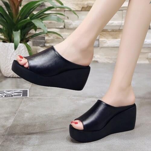 Plus size 41 fashion Hot Sale Women Summer Leisure shoes woman platform wedges Fish Mouth Sandals Thick Bottom Slippers