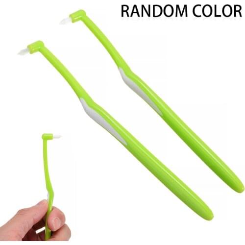 2pcs Tufted End Teeth Interdental Brush Dental Floss Small Head Soft Hair Interspace Toothbrushes Orthodontic Clean Tool