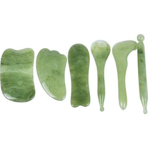 1Pcs Natural Resin Guasha Scraping Massage Scraper Face Massager Acupuncture Gua Sha Board Acupoint Face Eye Care SPA Massage