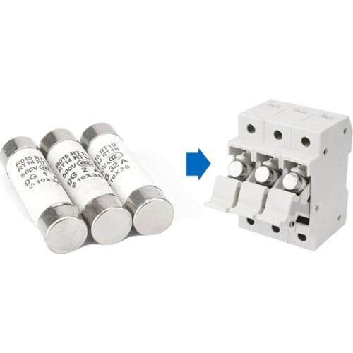 10 pieceRO15 10*38 Fast blow Ceramic Fuse 10x38mm Fuse 380V 500V 1A 2A 3A 4A 5A 6A 8A 10A 15A 16A 20A 25A 32A 30A