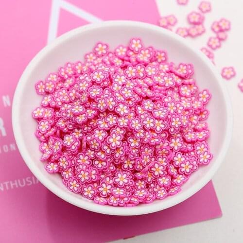 100g Flower Slices Polymer Hot Clay Sprinkles for Crafts DIY Nail Art Decoration Tiny Cute Candy plastic klei Mud Particles 5mm