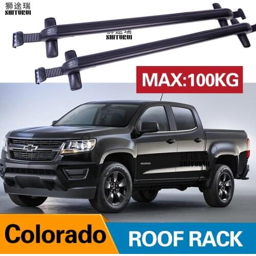 2Pcs Roof bars For CHEVROLET Colorado, 4-dr Extended Cab, 2015+ Crew Aluminum Alloy Side Bars Cross Rails Roof Rack Luggage