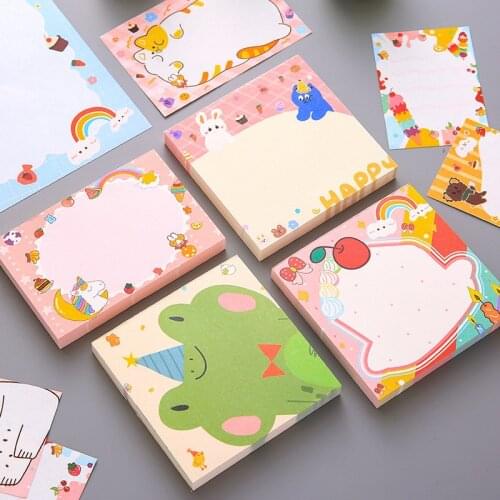 3 packs Sticker note book small book can paste bookmark paper large net red cute cartoon girl student takeaway sticky note