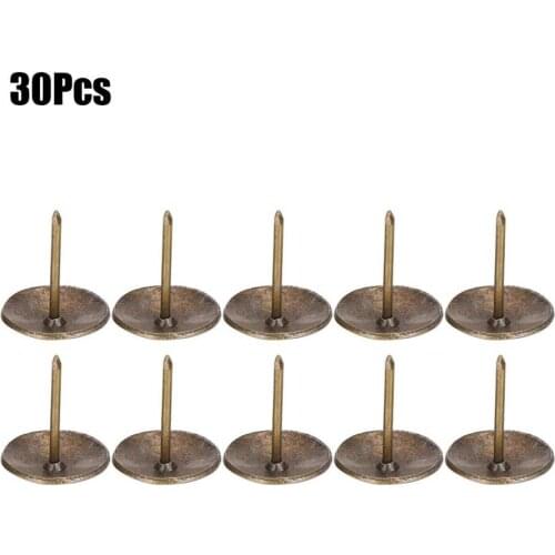 30PCs Upholstery Nail Turtleback Pattern Sofa Decor DIY Clothing Accessories Iron 19MM Antique Bronze Upholstery Nails
