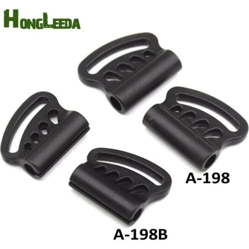 50pcs/lot A-198/B black plastic ball cord lock toggles bell stoppers with cut line for 4mm bungee shock cord free shipping