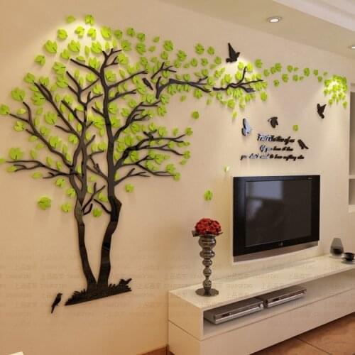 Lovers tree Acrylic Crystal wall stickers Living room TV wall DIY art decoration Home waterproof wall stickers