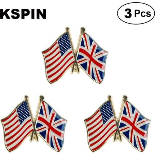 U.S.A & United Kingdom Frendship Lapel Pin Brooches Pins Flag badge Brooch Badges