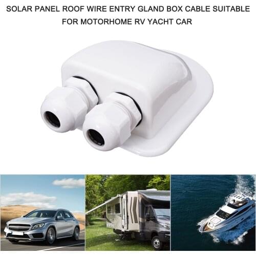 Double Wire Entry Gland Box Solar Panel Roof Wire Entry Gland Box Cable with Double Hole Suitable for Motorhome RV Yacht Car