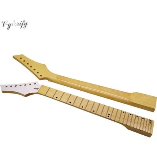 7 string guitar neck 24 frets white guitar head high gloss maple neck maple fingerboard guitar parts