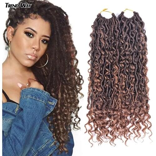 Synthetic Faux Locs With Curly Twist River Hair1418inch Ombre For Women TrendWay Passion Goddess Crochet Braiding Hair Extension